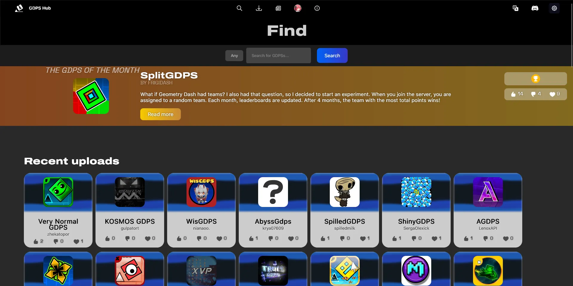 GDPS Hub Find Page