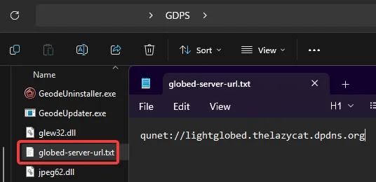 Writing a globed-server-url.txt file
