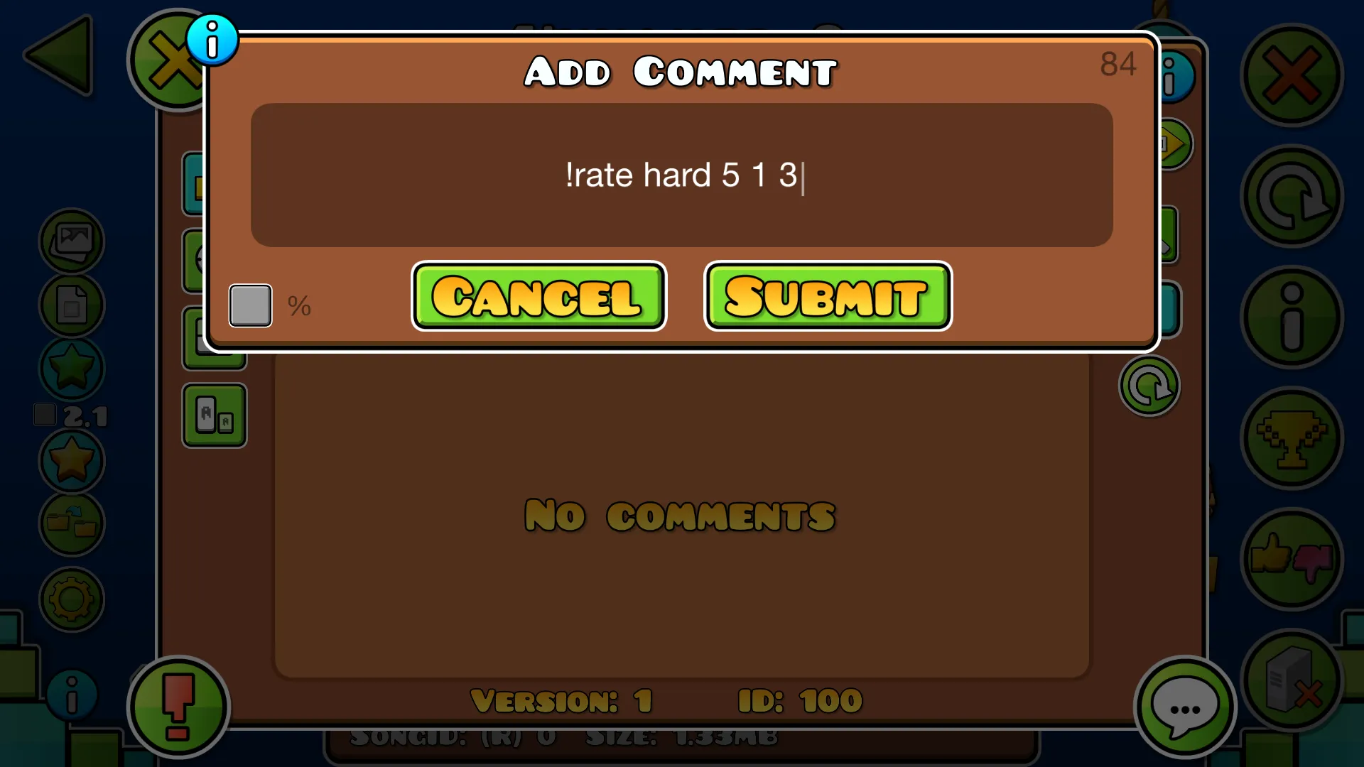 Example level command